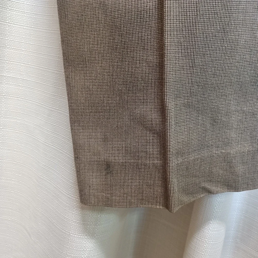 Vtg Tommy Hilfiger Men's 36x34 Brown Houndstooth Cotton Pleated‎ Dress Pants